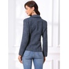 image:imageAllegra K Tweed Blazer for Womens Notch Lapel Long Sleeve Fall Winter Elegant Business Casual JacketDark Blue