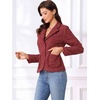 image:imageAllegra K Tweed Blazer for Womens Notch Lapel Long Sleeve Fall Winter Elegant Business Casual JacketDark Red