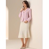 image:imageAllegra K Tweed Blazer for Womens Notch Lapel Long Sleeve Fall Winter Elegant Business Casual JacketPink