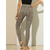 image:imageAllegra K Womens Leggings Striped Tights High Waist Elastic Waistband Party Yoga Stirrup PantsBeigeleopard