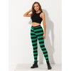 image:imageAllegra K Womens Leggings Striped Tights High Waist Elastic Waistband Party Yoga Stirrup PantsBlack Greenstripe