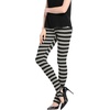 image:imageAllegra K Womens Leggings Striped Tights High Waist Elastic Waistband Party Yoga Stirrup PantsBlack Greystripe
