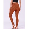 image:imageAllegra K Womens Leggings Striped Tights High Waist Elastic Waistband Party Yoga Stirrup PantsBlack Orangestripe