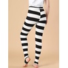 image:imageAllegra K Womens Leggings Striped Tights High Waist Elastic Waistband Party Yoga Stirrup PantsBlack Whitestripe