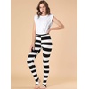 image:imageAllegra K Womens Leggings Striped Tights High Waist Elastic Waistband Party Yoga Stirrup PantsBlack Whitestripe