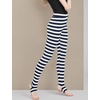 image:imageAllegra K Womens Leggings Striped Tights High Waist Elastic Waistband Party Yoga Stirrup PantsDark Bluestripe