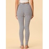 image:imageAllegra K Womens Leggings Striped Tights High Waist Elastic Waistband Party Yoga Stirrup PantsGrey Whitestripe