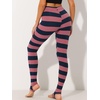 image:imageAllegra K Womens Leggings Striped Tights High Waist Elastic Waistband Party Yoga Stirrup PantsNavy Pinkstripe