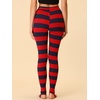 image:imageAllegra K Womens Leggings Striped Tights High Waist Elastic Waistband Party Yoga Stirrup PantsNavy Redstripe