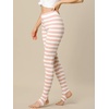 image:imageAllegra K Womens Leggings Striped Tights High Waist Elastic Waistband Party Yoga Stirrup PantsPink Whitestripe
