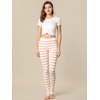 image:imageAllegra K Womens Leggings Striped Tights High Waist Elastic Waistband Party Yoga Stirrup PantsPink Whitestripe