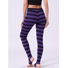 image:imageAllegra K Womens Leggings Striped Tights High Waist Elastic Waistband Party Yoga Stirrup PantsPurple Blackstripe
