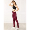 image:imageAllegra K Womens Leggings Striped Tights High Waist Elastic Waistband Party Yoga Stirrup PantsRed Blackstripe