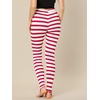 image:imageAllegra K Womens Leggings Striped Tights High Waist Elastic Waistband Party Yoga Stirrup PantsRed Whitestripe