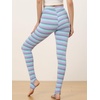 image:imageAllegra K Womens Leggings Striped Tights High Waist Elastic Waistband Party Yoga Stirrup PantsViolet Blue Stripe