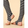 image:imageAllegra K Womens Leggings Striped Tights High Waist Elastic Waistband Party Yoga Stirrup PantsWhite Blackcolor Stripe