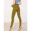 image:imageAllegra K Womens Leggings Striped Tights High Waist Elastic Waistband Party Yoga Stirrup PantsYellow Blackstripe