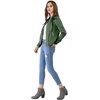 image:imageAllegra K Womens Lightweight Classic Casual Stand Collar Pocket Short Biker Moto JacketArmy Green
