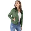 image:imageAllegra K Womens Lightweight Classic Casual Stand Collar Pocket Short Biker Moto JacketArmy Green