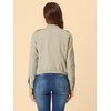 image:imageAllegra K Womens Lightweight Classic Casual Stand Collar Pocket Short Biker Moto JacketBeige