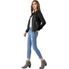 image:imageAllegra K Womens Lightweight Classic Casual Stand Collar Pocket Short Biker Moto JacketBlack
