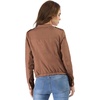 image:imageAllegra K Womens Lightweight Classic Casual Stand Collar Pocket Short Biker Moto JacketBrown
