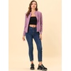 image:imageAllegra K Womens Lightweight Classic Casual Stand Collar Pocket Short Biker Moto JacketDark Pink