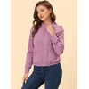 image:imageAllegra K Womens Lightweight Classic Casual Stand Collar Pocket Short Biker Moto JacketDark Pink