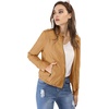image:imageAllegra K Womens Lightweight Classic Casual Stand Collar Pocket Short Biker Moto JacketKahki