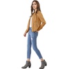 image:imageAllegra K Womens Lightweight Classic Casual Stand Collar Pocket Short Biker Moto JacketKahki