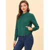 image:imageAllegra K Womens Lightweight Classic Casual Stand Collar Pocket Short Biker Moto JacketLake Green