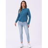 image:imageAllegra K Womens Lightweight Classic Casual Stand Collar Pocket Short Biker Moto JacketPeacock Blue