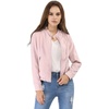 image:imageAllegra K Womens Lightweight Classic Casual Stand Collar Pocket Short Biker Moto JacketPink