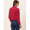 image:imageAllegra K Womens Lightweight Classic Casual Stand Collar Pocket Short Biker Moto JacketRed