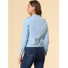 image:imageAllegra K Womens Lightweight Classic Casual Stand Collar Pocket Short Biker Moto JacketSky Blue