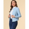 image:imageAllegra K Womens Lightweight Classic Casual Stand Collar Pocket Short Biker Moto JacketSky Blue
