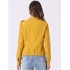 image:imageAllegra K Womens Lightweight Classic Casual Stand Collar Pocket Short Biker Moto JacketYellow