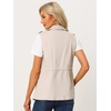 image:imageAllegra K Womens Zip Up Sleeveless Jacket Utility Anorak Outwear Cargo VestBeige