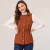 image:imageAllegra K Womens Zip Up Sleeveless Jacket Utility Anorak Outwear Cargo VestBrown Red
