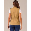 image:imageAllegra K Womens Zip Up Sleeveless Jacket Utility Anorak Outwear Cargo VestDeep Khaki