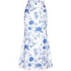 image:imageAllegra K Floral Mesh Maxi Skirt for Women Summer 2026 High Waisted Boho Bodycon Fishtail Long SkirtsWhite Blue