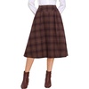 image:imageAllegra K Plaid Skirts for Womens Vintage Tartan High Waist ALine Midi Skirt with PocketsDark Pink