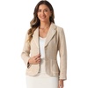 image:imageAllegra K Tweed Blazer for Womens Notch Lapel Long Sleeve Fall Winter Elegant Business Casual JacketApricot