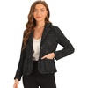 image:imageAllegra K Tweed Blazer for Womens Notch Lapel Long Sleeve Fall Winter Elegant Business Casual JacketBlack