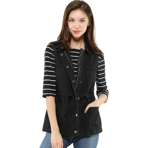 image:imageAllegra K Womens Zip Up Sleeveless Jacket Utility Anorak Outwear Cargo VestBlack