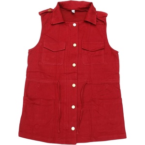 image:imageAllegra K Womens Zip Up Sleeveless Jacket Utility Anorak Outwear Cargo VestDrak Red