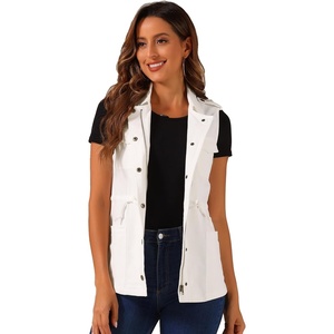image:imageAllegra K Womens Zip Up Sleeveless Jacket Utility Anorak Outwear Cargo VestWhite