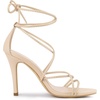 image:imageAllegra K Womens Stiletto Heel Strappy Sandals  2 38 inches Heel LaceUp Comfortable Faux Leather perfect for Evening Party Wedding Date NightBeige
