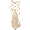 image:imageAllegra K Womens Stiletto Heel Strappy Sandals  2 38 inches Heel LaceUp Comfortable Faux Leather perfect for Evening Party Wedding Date NightBeige