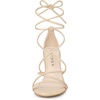 image:imageAllegra K Womens Stiletto Heel Strappy Sandals  2 38 inches Heel LaceUp Comfortable Faux Leather perfect for Evening Party Wedding Date NightBeige
